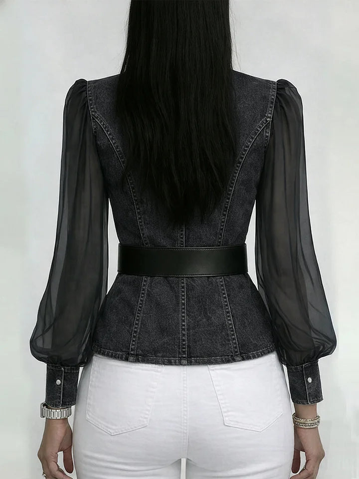 Blouse Croisée Avec Coupe Structurée Et Ceinture Pour Femme | Idéale Pour Occasions Quotidiennes Et Sorties