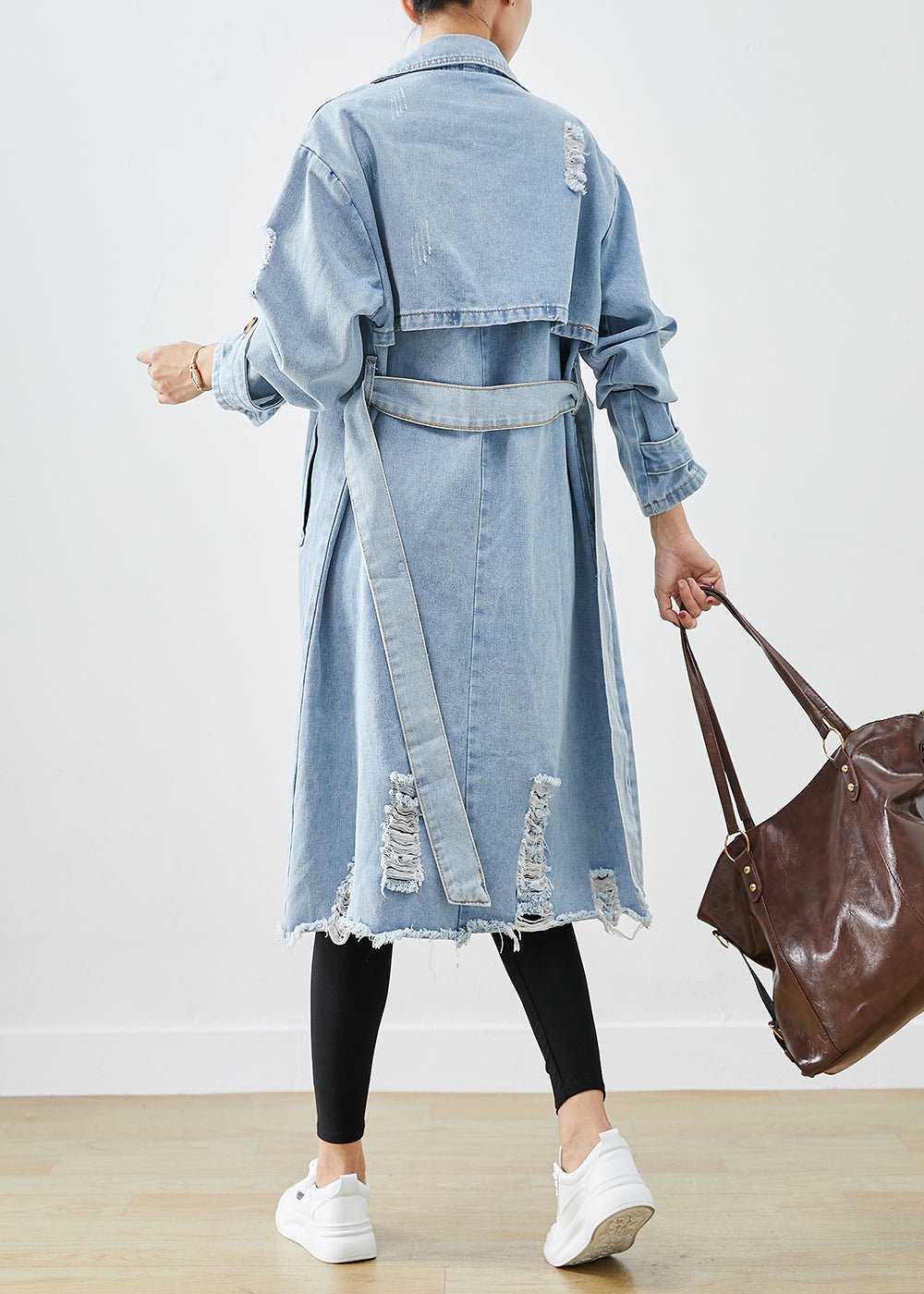 Manteau Long en Jean avec Coupe Structurée pour Femme | Idéal pour la Saison Hivernale