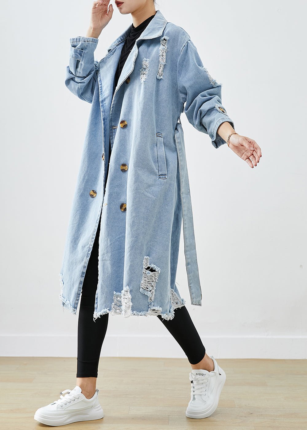 Manteau Long en Jean avec Coupe Structurée pour Femme | Idéal pour la Saison Hivernale