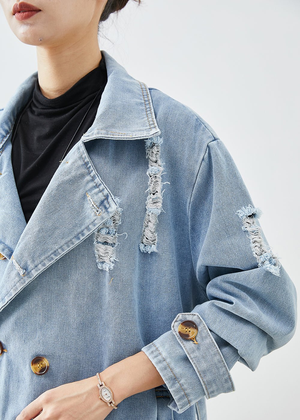 Manteau Long en Jean avec Coupe Structurée pour Femme | Idéal pour la Saison Hivernale
