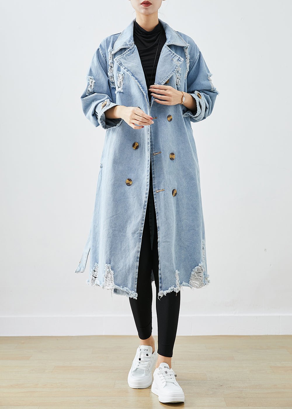 Manteau Long en Jean avec Coupe Structurée pour Femme | Idéal pour la Saison Hivernale
