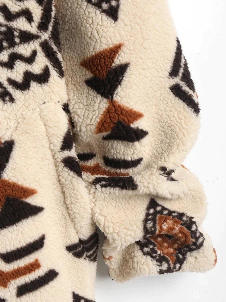 Cardigan Long À Motifs Géométriques pour Femme | Idéal pour L’Hiver Et La Maison