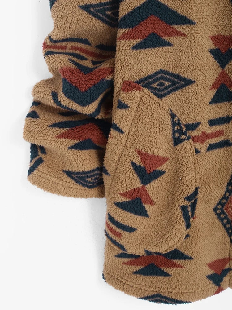 Cardigan Long À Motifs Géométriques pour Femme | Idéal pour L’Hiver Et La Maison