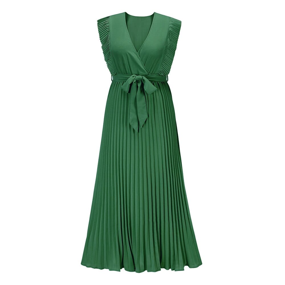 Robe Longue avec Col en V pour Femme | Idéale pour Mariages et Occasions Spéciales