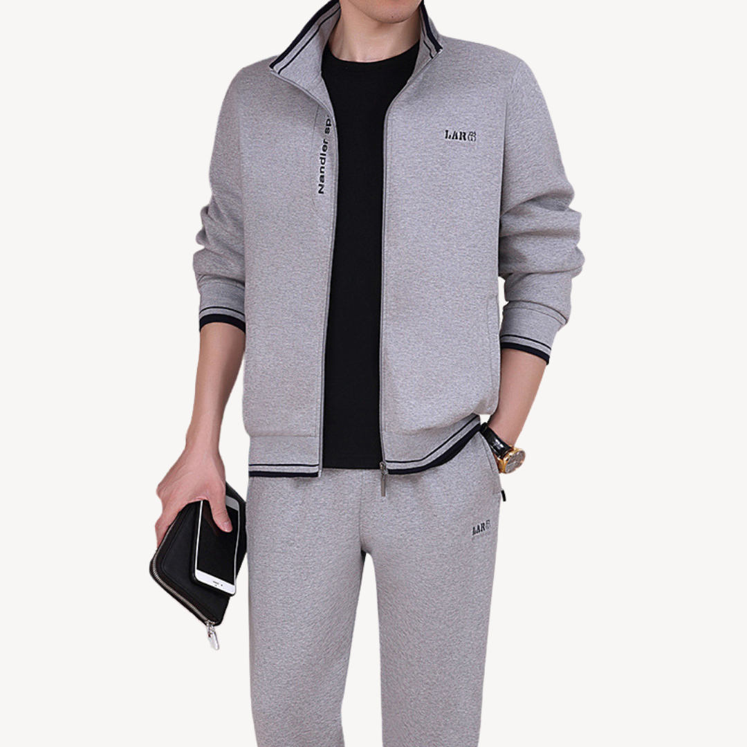 Ensemble De Survêtement Zippé pour Homme avec Taille Ajustable | Idéal pour Les Loisirs Et Le Sport