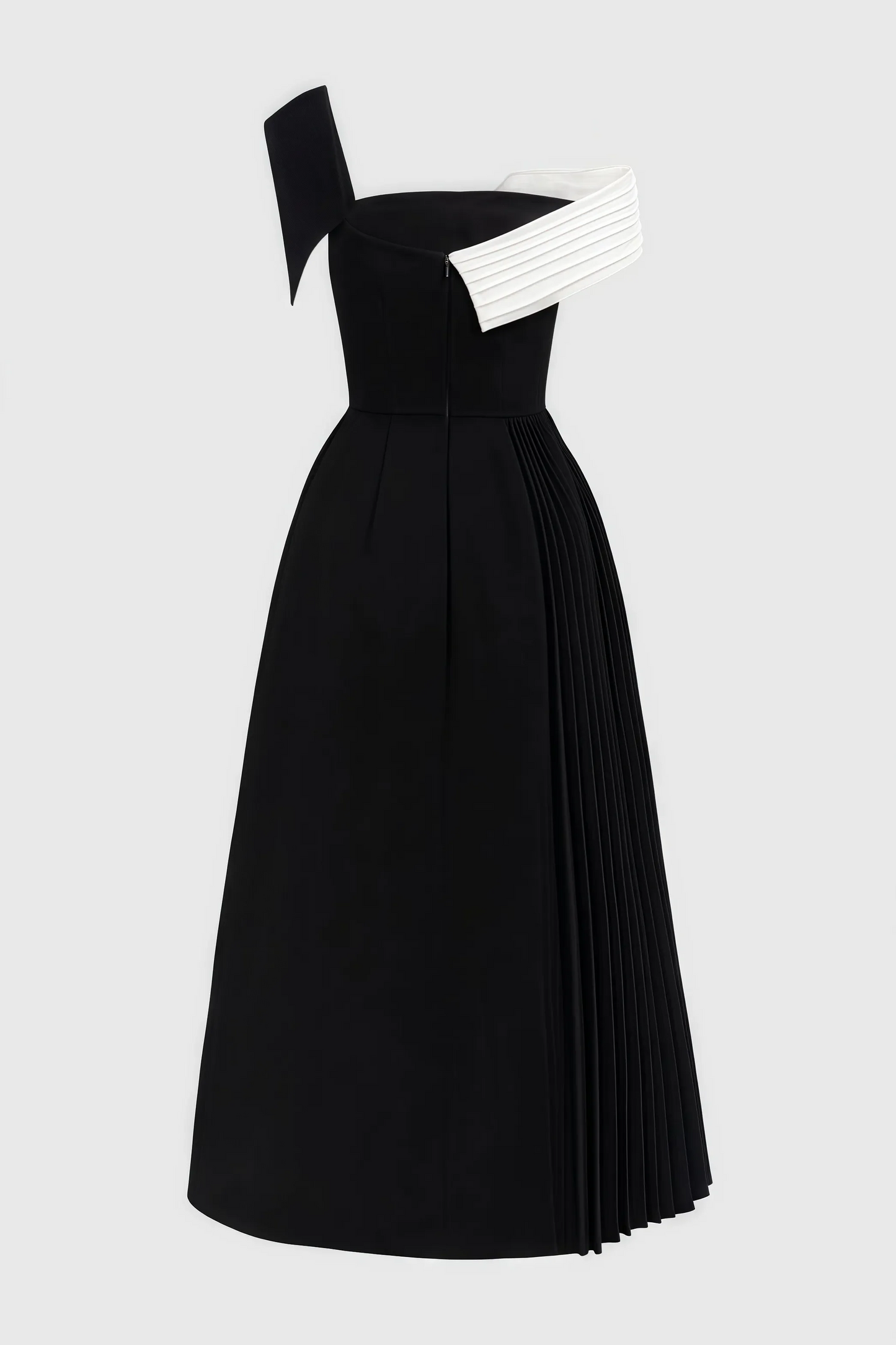 Robe Midi Asymétrique avec Encolure Plissée pour Femme | Idéale pour les Événements Formels