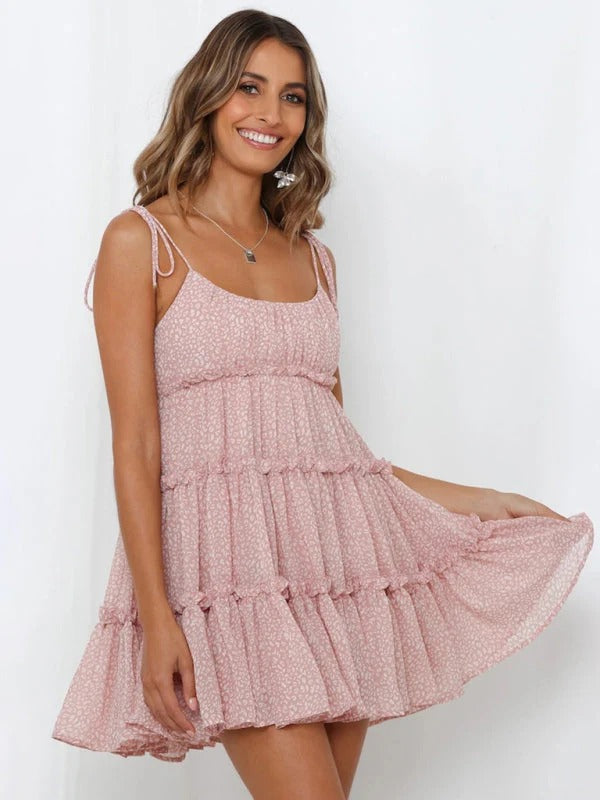 Robe Bretelle Imprimée Avec Motif Intégral pour Femme | Idéale Pour Les Vacances D'Été