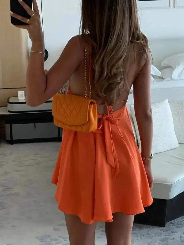 Robe dos Nu à col en V Plongeant pour Femme | Idéale pour les Sorties Estivales