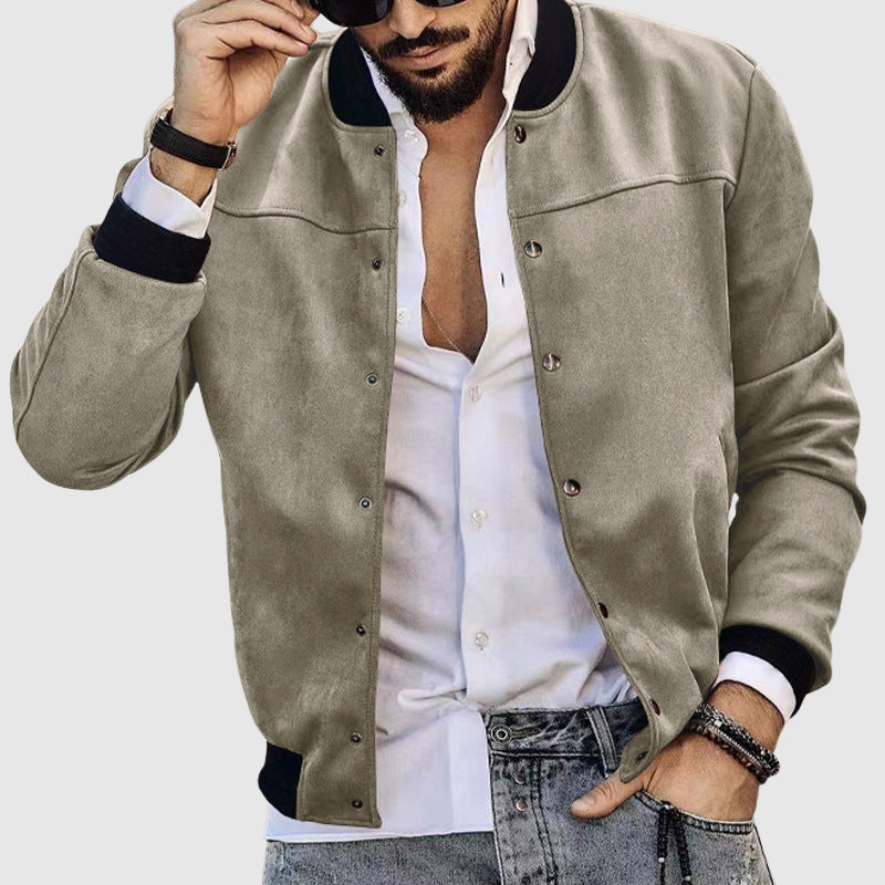 Veste avec Col Montant et Détails de Poches pour Homme | Idéale pour Saison Automnale