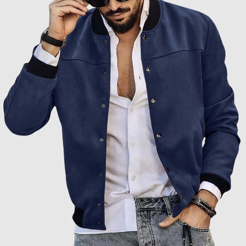 Veste avec Col Montant et Détails de Poches pour Homme | Idéale pour Saison Automnale