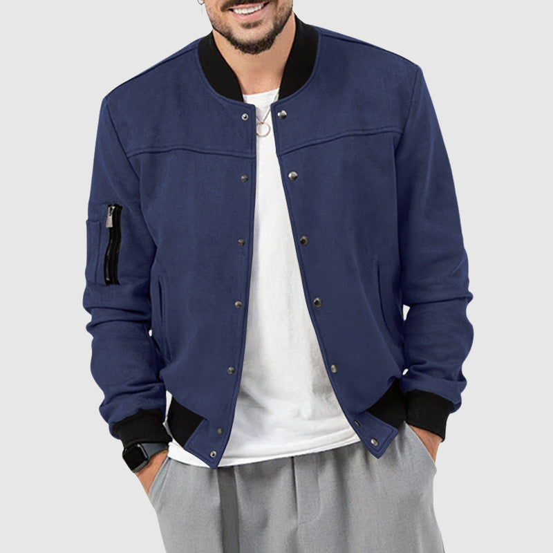 Veste avec Col Montant et Détails de Poches pour Homme | Idéale pour Saison Automnale