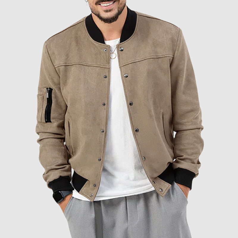Veste avec Col Montant et Détails de Poches pour Homme | Idéale pour Saison Automnale