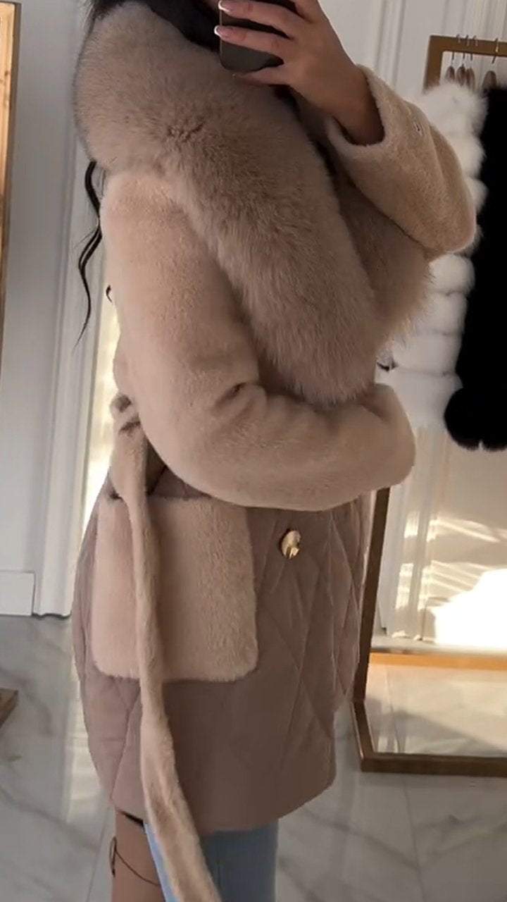 Manteau Avec Col Imitation Fourrure Pour Femme | Idéal Pour La Saison Hivernale
