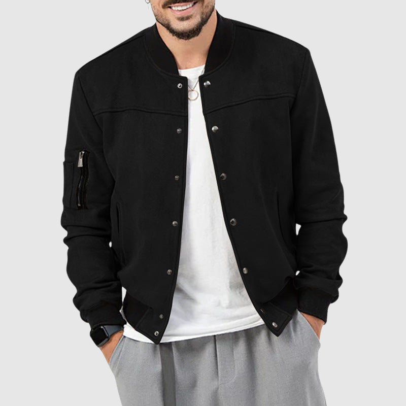 Veste avec Col Montant et Détails de Poches pour Homme | Idéale pour Saison Automnale