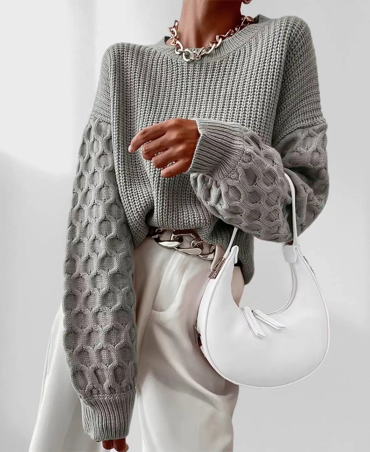 Pull À Col Rond avec Coupe Classique pour Femme | Idéal pour La Saison Automne