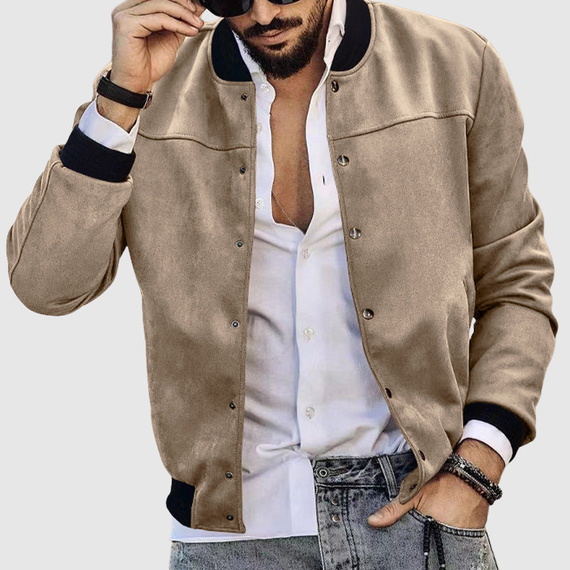 Veste avec Col Montant et Détails de Poches pour Homme | Idéale pour Saison Automnale