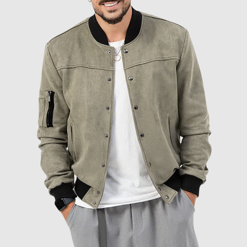 Veste avec Col Montant et Détails de Poches pour Homme | Idéale pour Saison Automnale