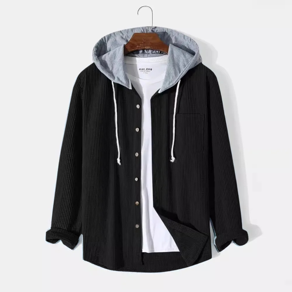 Chemise à capuche boutonnée pour hommes