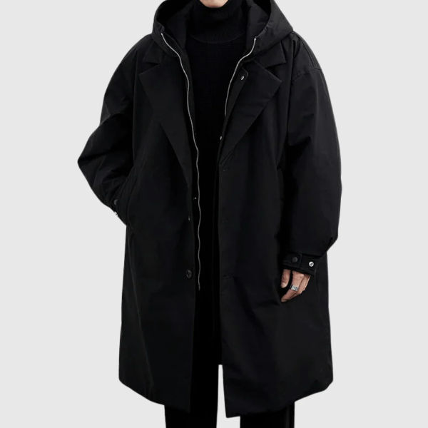 Manteau De Pluie Long avec Capuche pour Homme | Idéal pour Les Jours Pluvieux