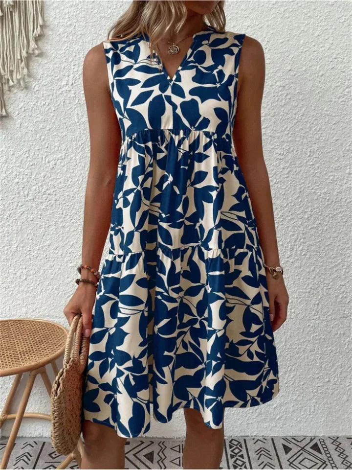 Robe d'Été Évasée avec Imprimé Floral pour Femme | Idéale pour les Vacances et les Événements en Plein Air