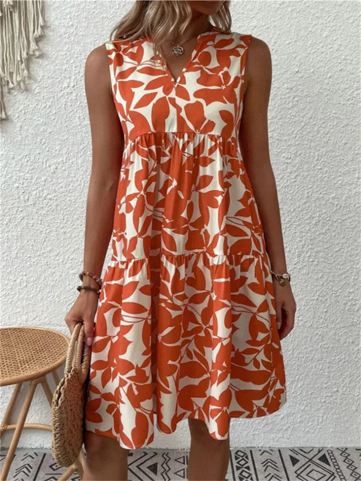 Robe d'Été Évasée avec Imprimé Floral pour Femme | Idéale pour les Vacances et les Événements en Plein Air