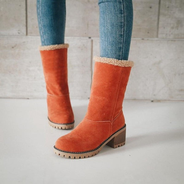 Bottes à Talon de 6 cm avec Revers Ajustable pour Femmes | Idéales pour l’Hiver