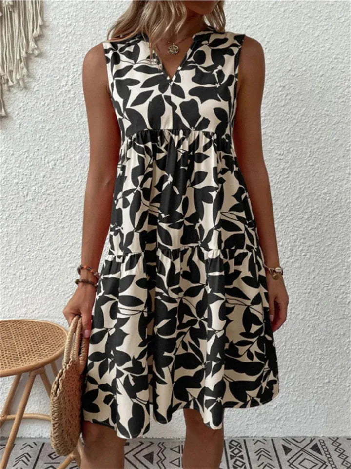 Robe d'Été Évasée avec Imprimé Floral pour Femme | Idéale pour les Vacances et les Événements en Plein Air