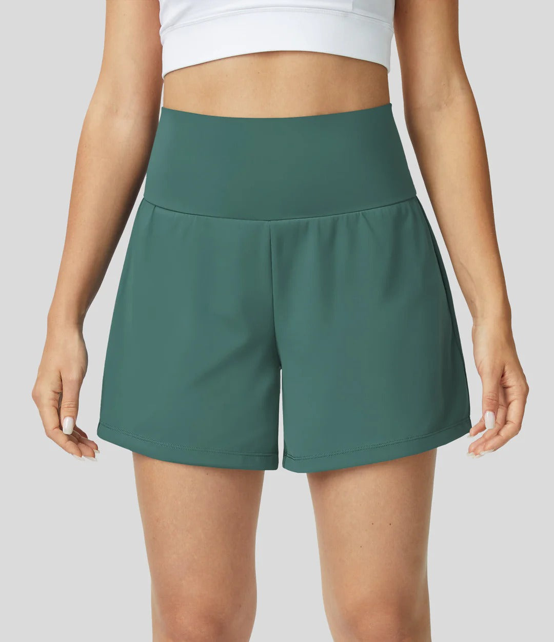 Short de Sport avec Taille Haute et Short Intérieur pour Femme | Idéal pour Yoga et Entraînement