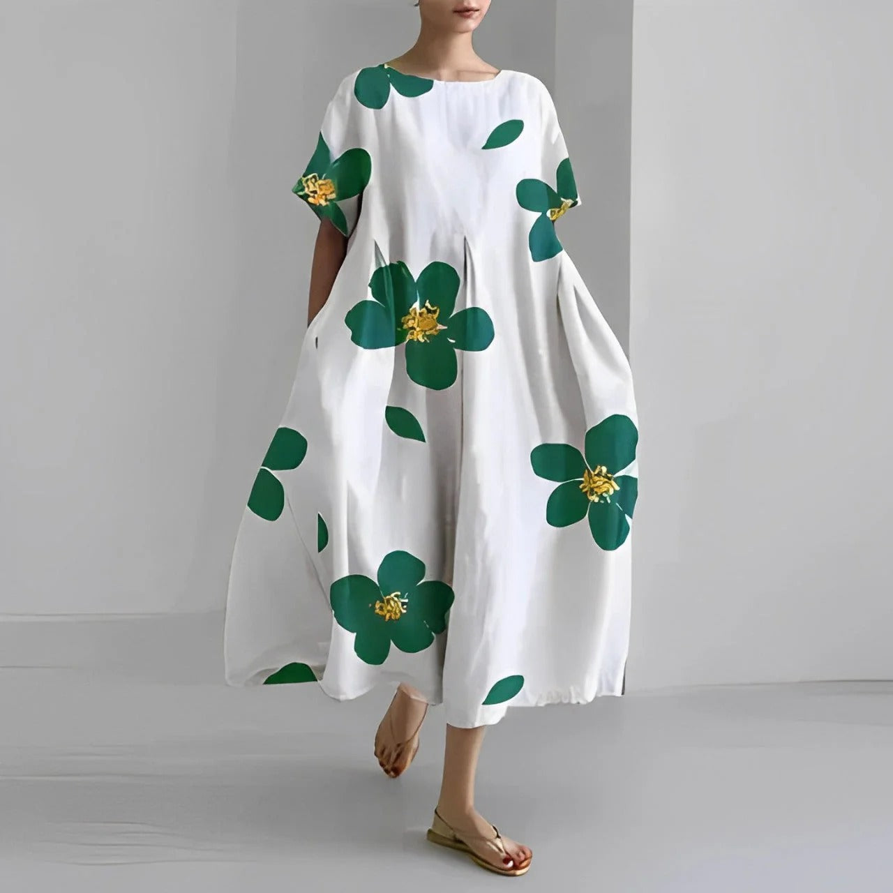 Robe Imprimée à Fleurs pour Femme avec Coupe Droite | Idéale pour l’Été