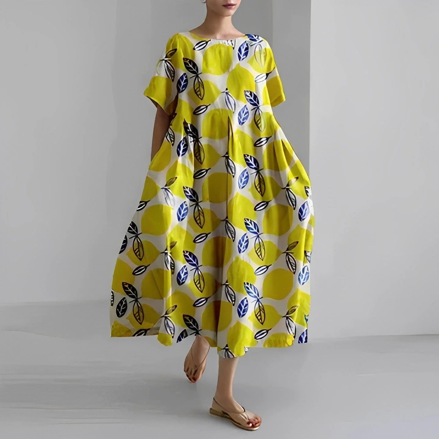 Robe Imprimée à Fleurs pour Femme avec Coupe Droite | Idéale pour l’Été