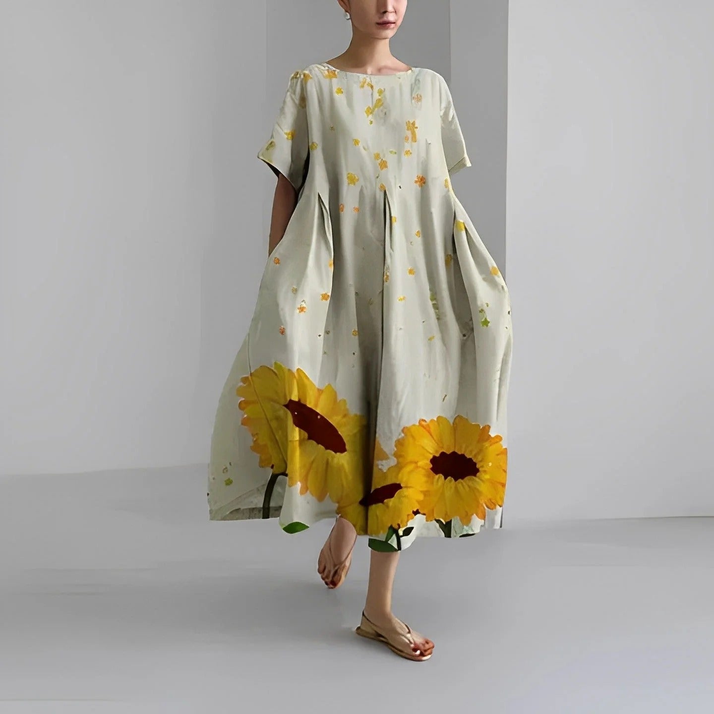 Robe Imprimée à Fleurs pour Femme avec Coupe Droite | Idéale pour l’Été