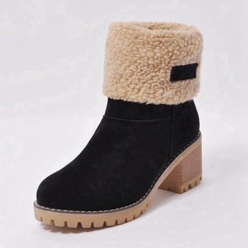 Bottes à Talon de 6 cm avec Revers Ajustable pour Femmes | Idéales pour l’Hiver