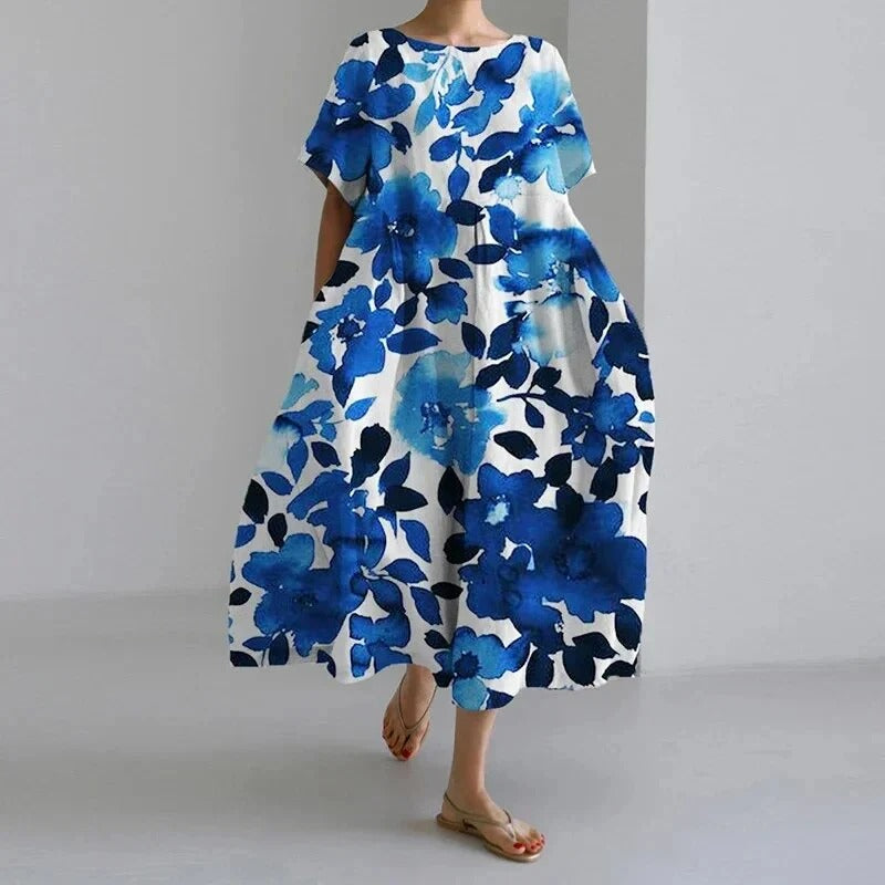 Robe Imprimée à Fleurs pour Femme avec Coupe Droite | Idéale pour l’Été