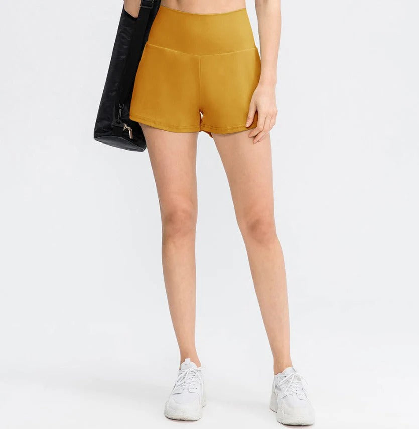 Short de Sport avec Taille Haute et Short Intérieur pour Femme | Idéal pour Yoga et Entraînement