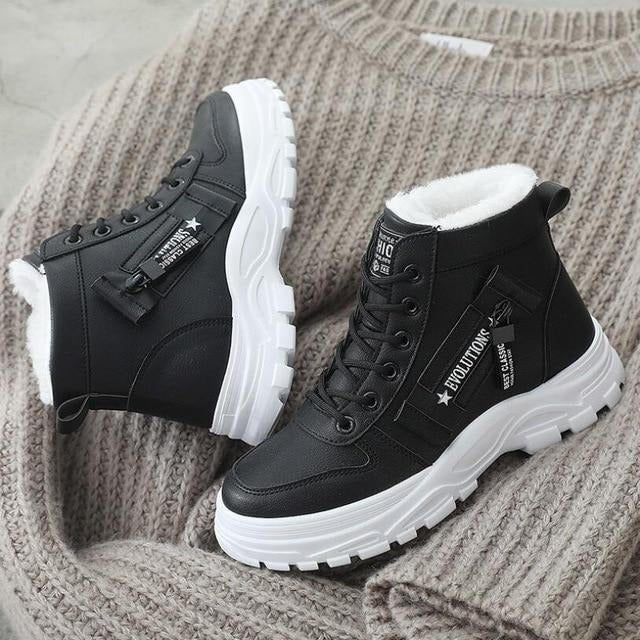 Bottes À Lacets avec Semelles Adhérentes pour Femmes | Idéal pour L’Hiver