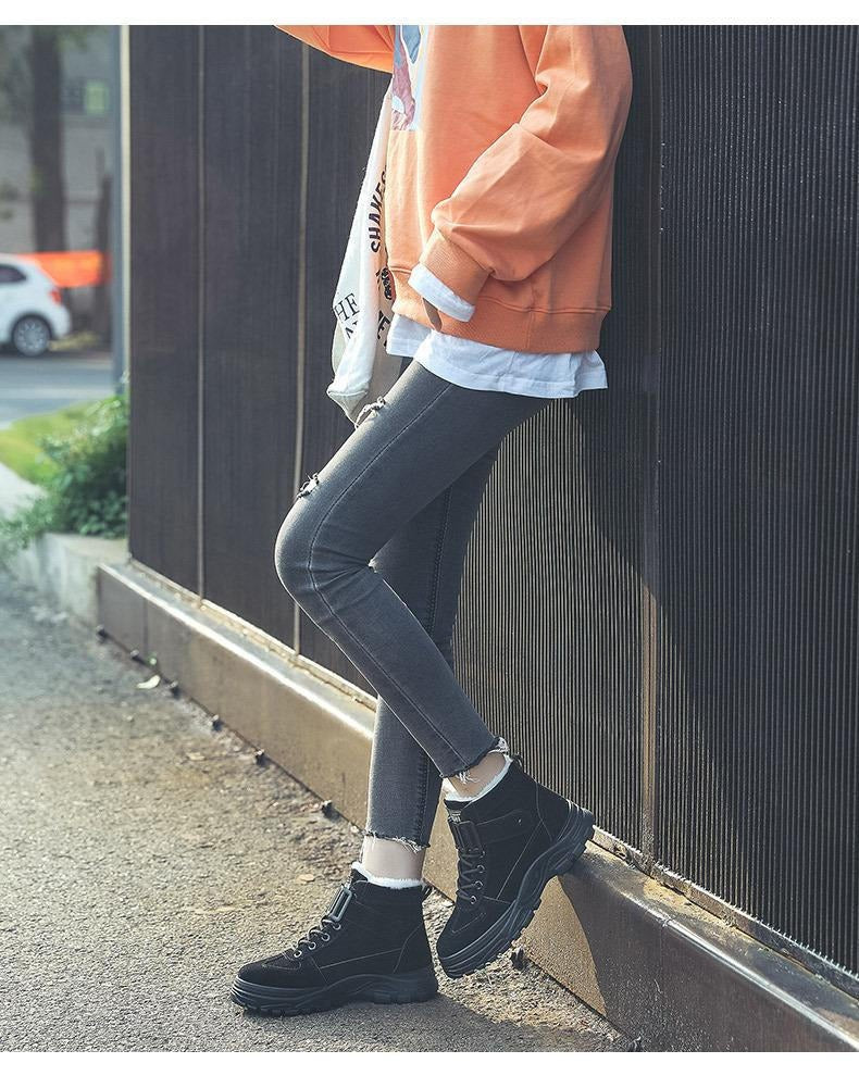 Bottes À Lacets avec Semelles Adhérentes pour Femmes | Idéal pour L’Hiver