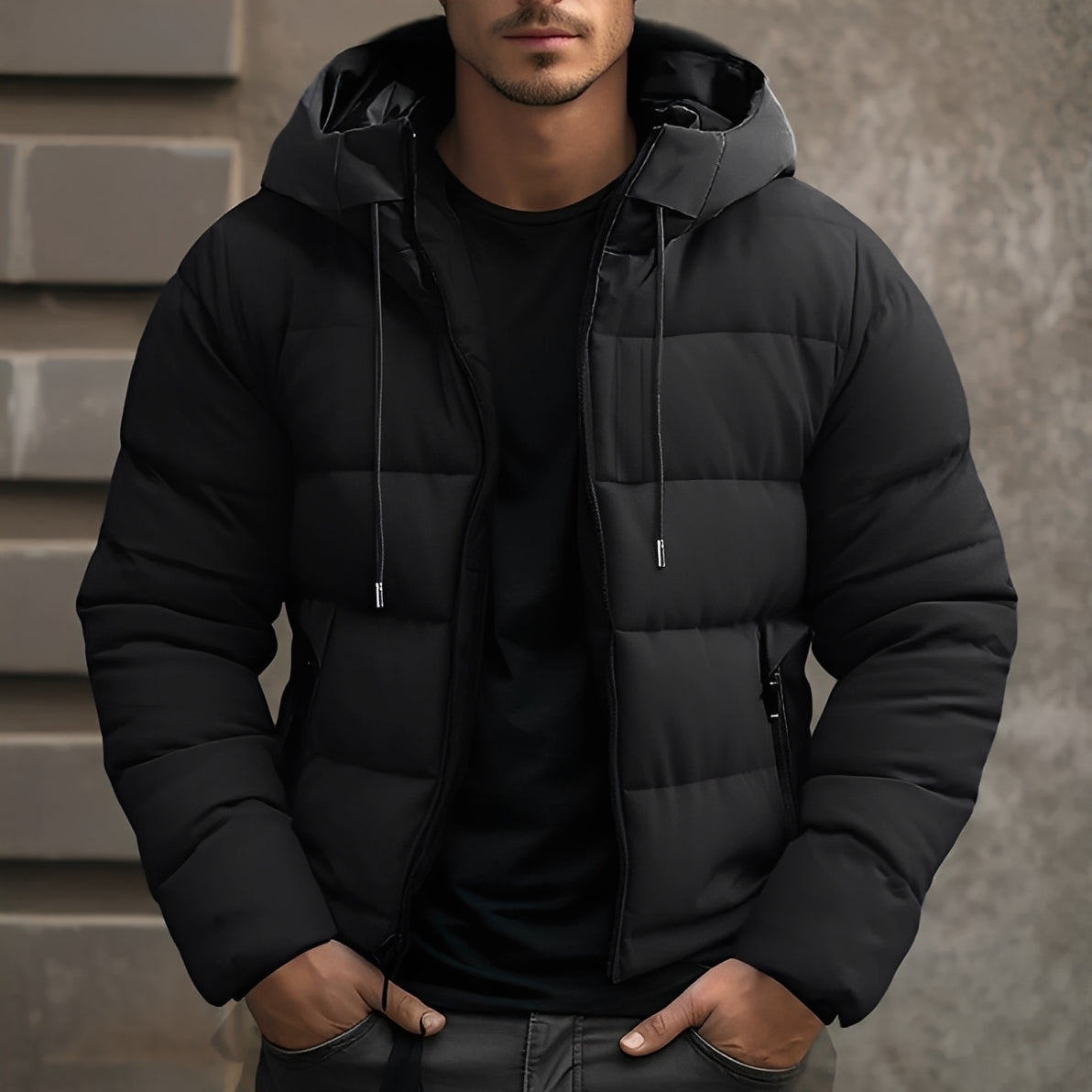 Veste D'hiver Avec Capuche Et Poches Pour Homme | Idéale Pour La Saison Froide