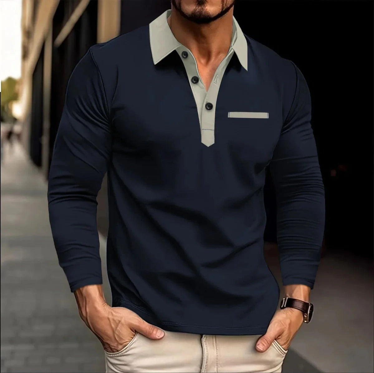 Polo À Manches Longues En Grandes Tailles Pour Homme Avec Col Revers | Idéal Pour Le Printemps Et Les Loisirs