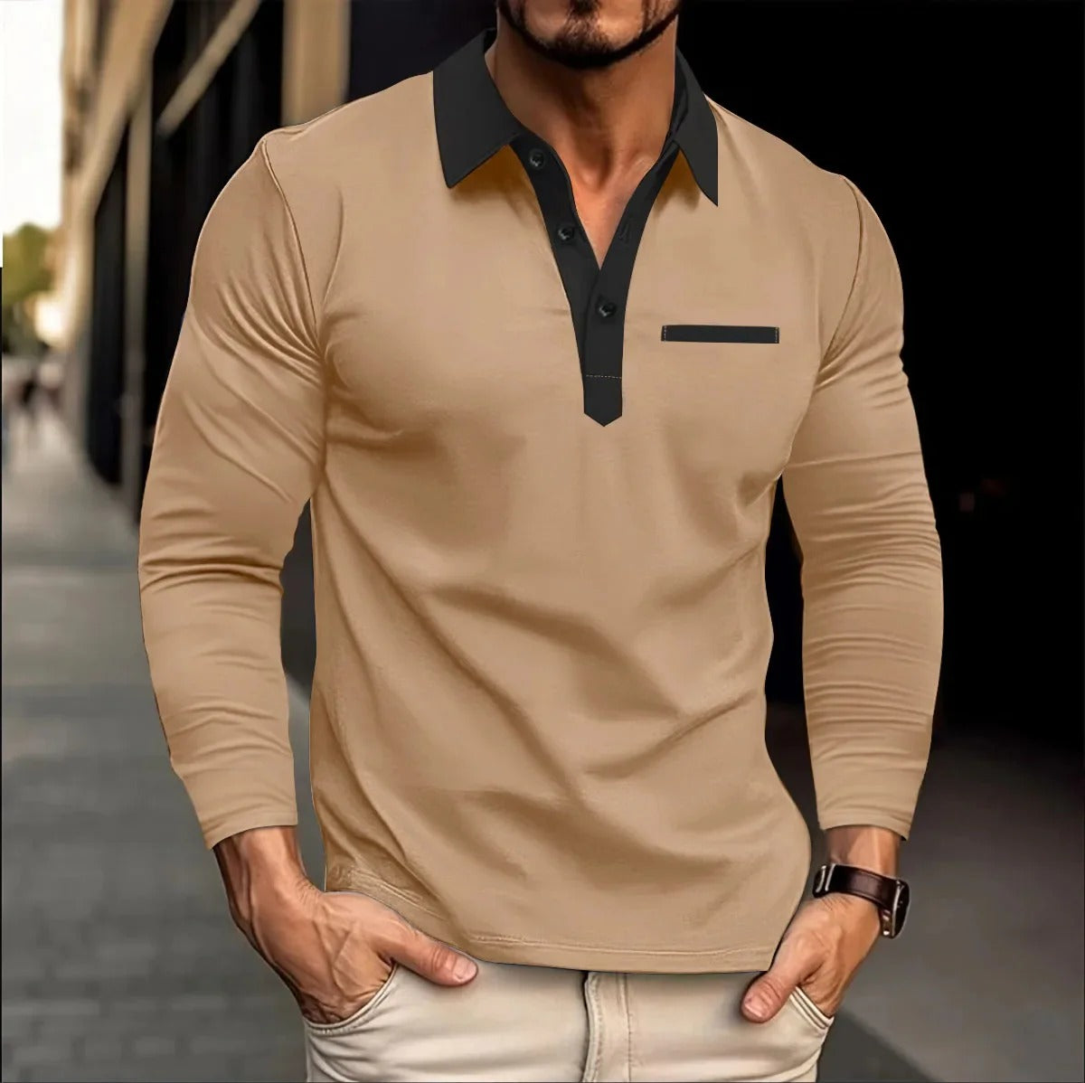 Polo À Manches Longues En Grandes Tailles Pour Homme Avec Col Revers | Idéal Pour Le Printemps Et Les Loisirs