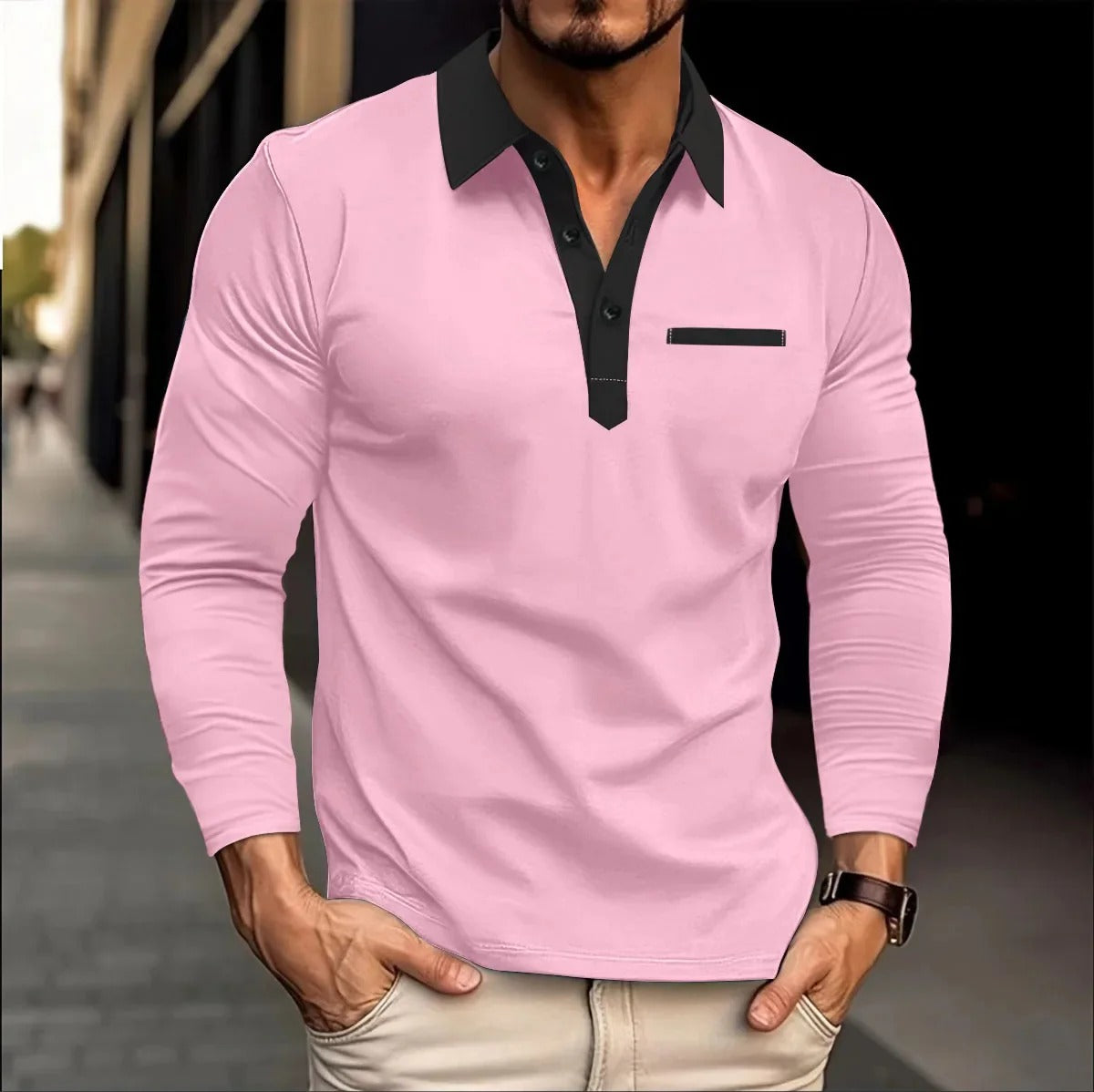 Polo À Manches Longues En Grandes Tailles Pour Homme Avec Col Revers | Idéal Pour Le Printemps Et Les Loisirs