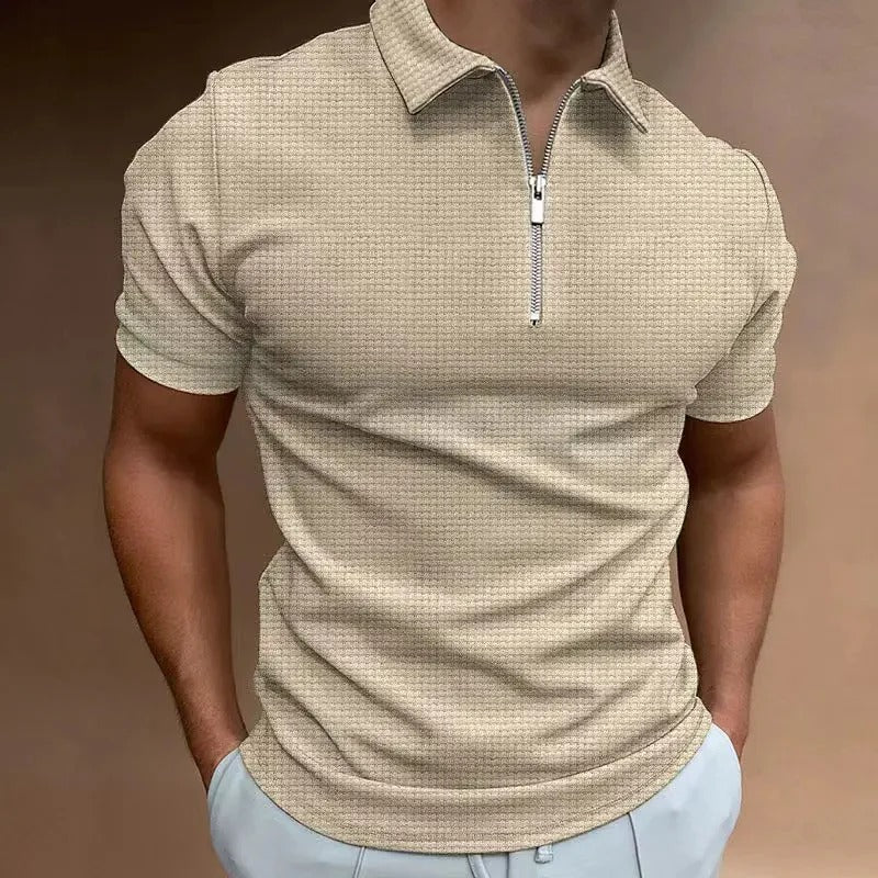 Polo Zippé À Manches Courtes En Grandes Tailles Pour Homme | Idéal Pour L'Été Et Les Activités Quotidiennes