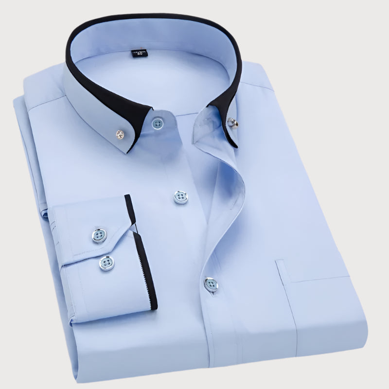 Chemise à Manches Longues avec Col Rabattu pour Homme | Idéale pour le Travail ou les Occasions Formelles