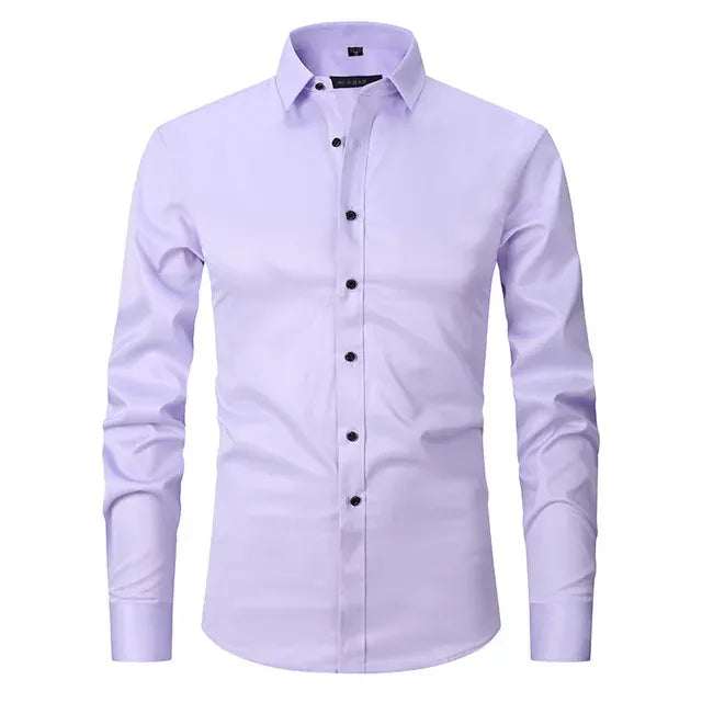 Chemise Homme Slim-Fit | Sans Repassage | Tissu Extensible Confort