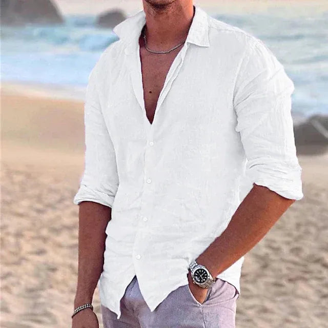 Chemise à Manches Longues avec Coupe Classique pour Homme | Idéale pour les Journées Chaudes