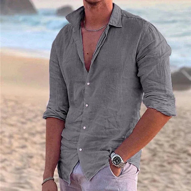 Chemise à Manches Longues avec Coupe Classique pour Homme | Idéale pour les Journées Chaudes