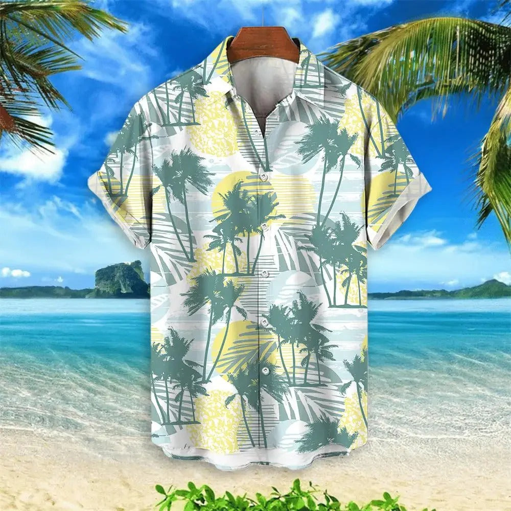 Chemise à Imprimé Grue Tropicale pour Homme Grande Taille | Idéale pour la Plage ou les Sorties Estivales