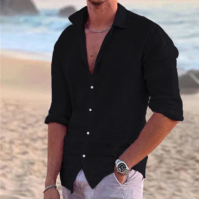 Chemise à Manches Longues avec Coupe Classique pour Homme | Idéale pour les Journées Chaudes