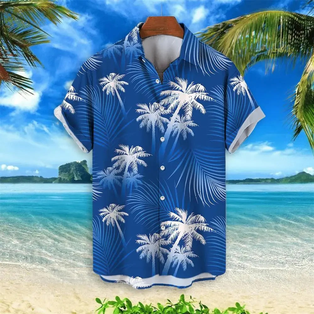Chemise à Imprimé Grue Tropicale pour Homme Grande Taille | Idéale pour la Plage ou les Sorties Estivales