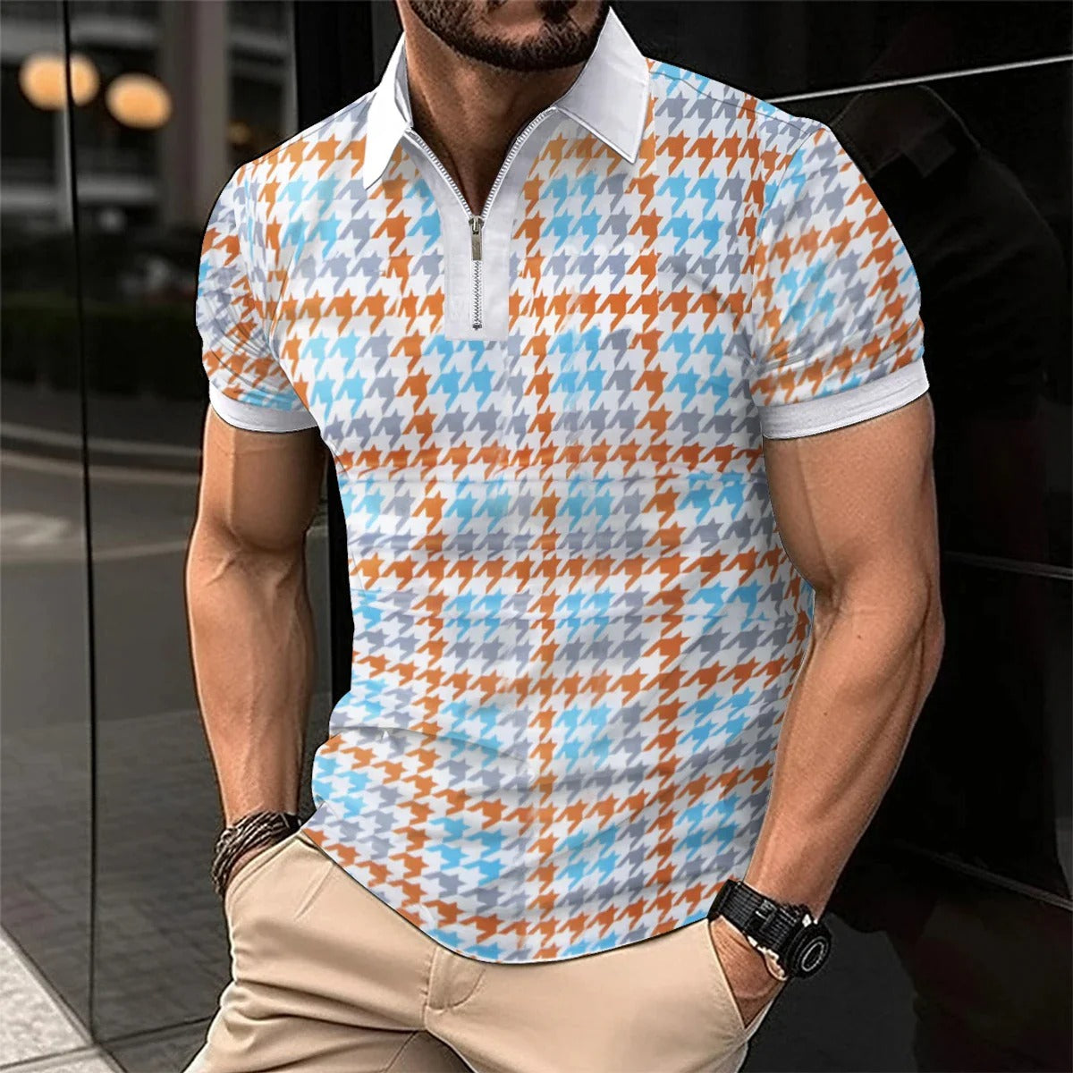 Polo à Rayures avec Col Classique pour Homme Grande Taille | Idéal pour l’Été