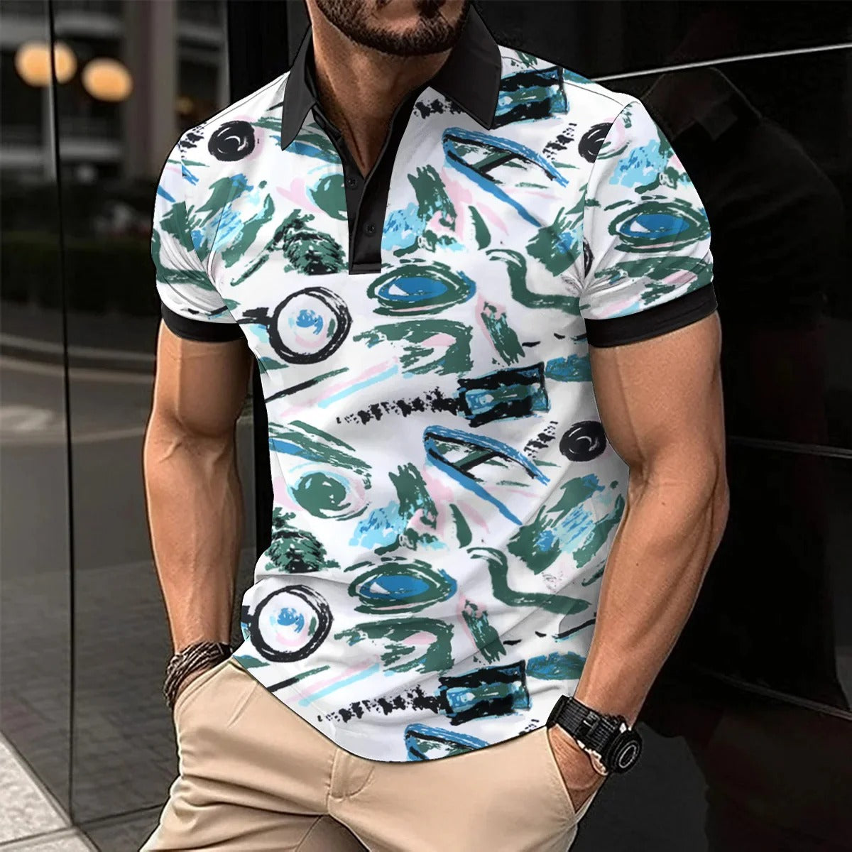 Polo à Rayures avec Col Classique pour Homme Grande Taille | Idéal pour l’Été